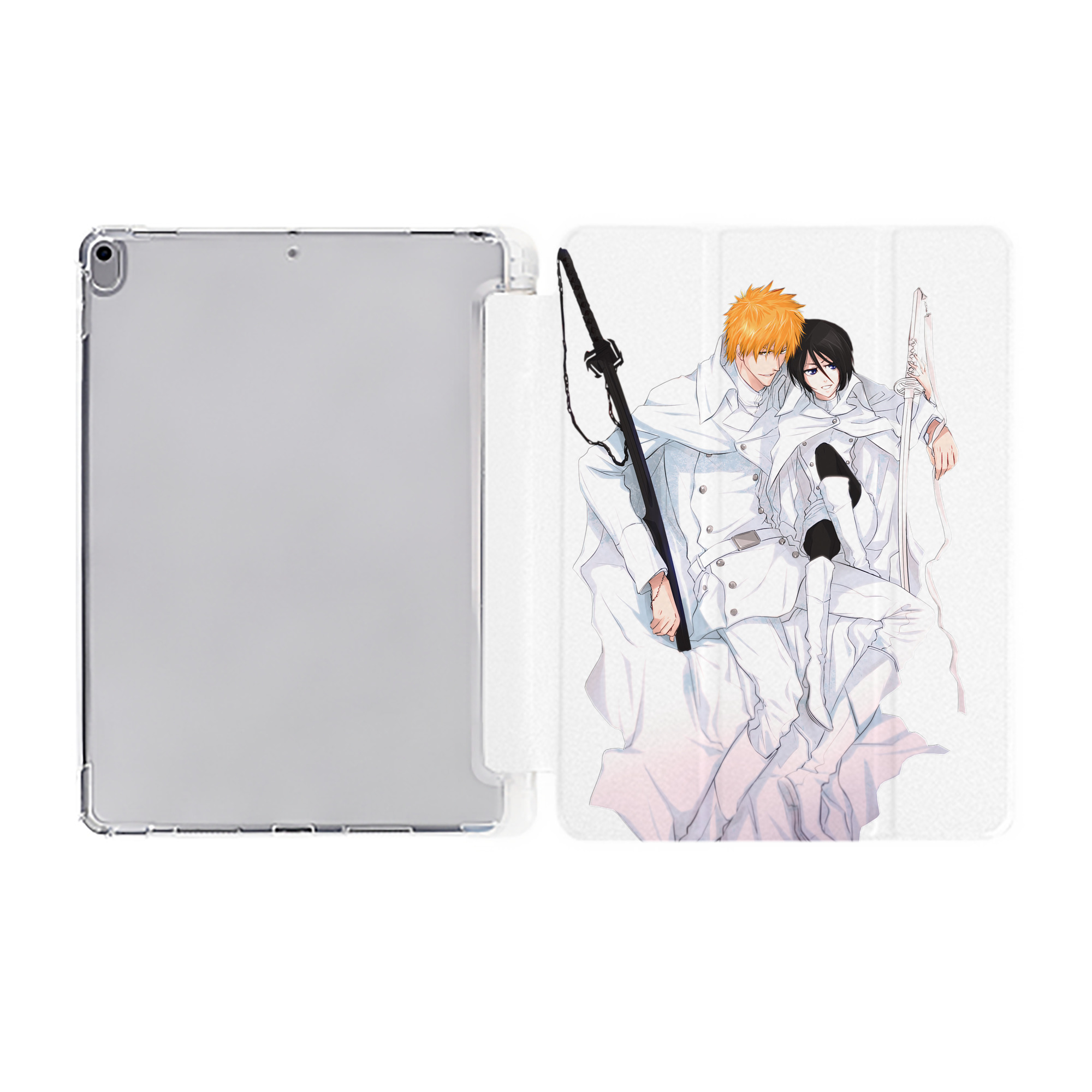 （画像用） ブリーチ 黒崎一護（くろさき いちご）BLEACH Kurosaki Ichigo IPad ケース ペン収納付き 三つ折りスタンド PUレザー×シリコン 対応機種9.5/10.5/10.9インチ